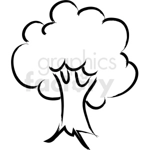 cartoon tree drawing vector icon