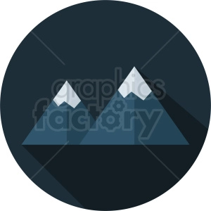 night mountain vector icon on circle background