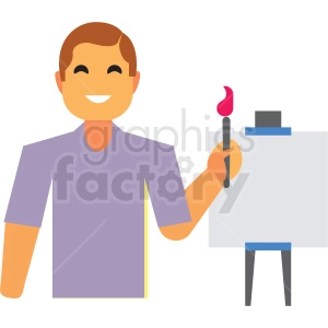 man painting flat icon vector icon