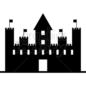 black and white castle silhouette vector clipart