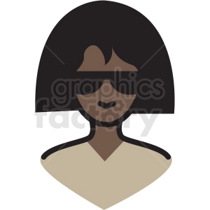 black woman avatar vector clipart