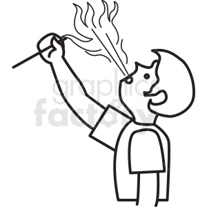fire breathing man clipart icon