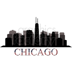 Chicago city skyline vector with title