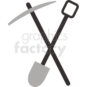 shovel with pickaxe icon