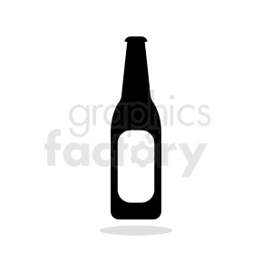 bottle silhouette with label clipart