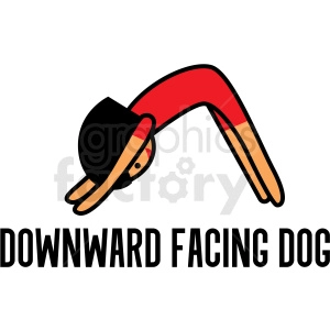 girl doing yoga downward facing dog pose vector clipart