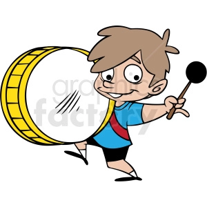 boy playing drum vector clipart
