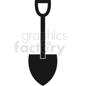 black and white shovel vector clipart