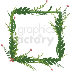 square shaped full floral frame vector clipart