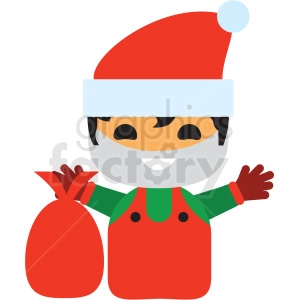 christmas avatar man vector icon