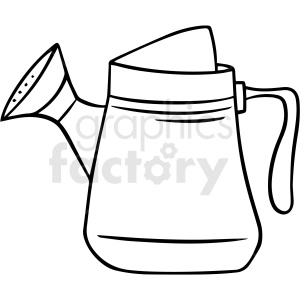 cartoon watering can black white vector clipart