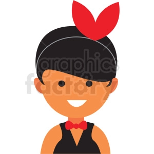 female waitress icon vector clipart