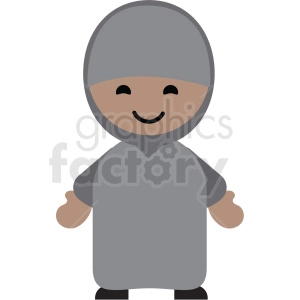 Arabic female character icon vector clipart