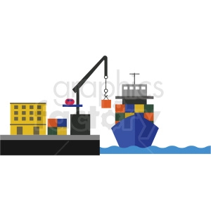 shipping port vector clipart