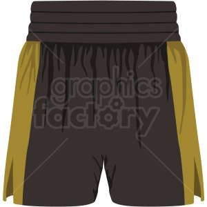 black and yellow boxing shorts vector clipart