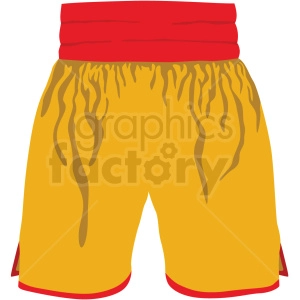 red and yellow boxing shorts vector clipart