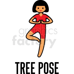 girl doing yoga tree pose vector clipart