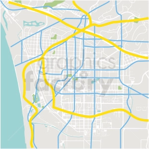 aerial coastal map vector clipart