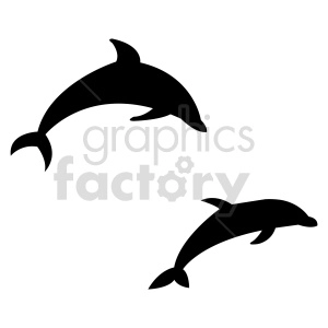 dolphins jumping vector shapes