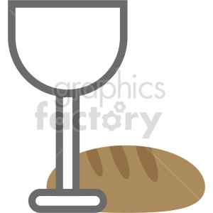 glass with bread vector icon