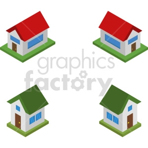 isometric house vector icon clipart 1