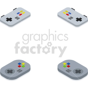 isometric game pad vector icon clipart 2