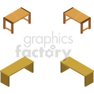 isometric dining table vector icon clipart 1
