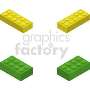 isometric building blocks vector icon clipart 2