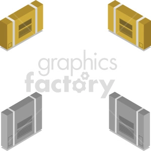 isometric boxes vector icon clipart 11
