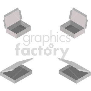 isometric food box vector icon clipart 1