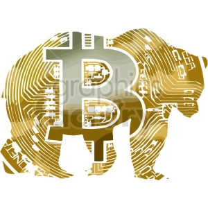 bitcoin bear vector clipart