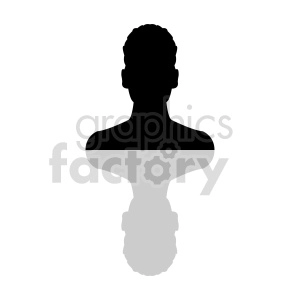 silhouette of African American male head clipart
