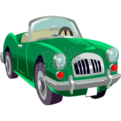 cartoon green sports car clipart