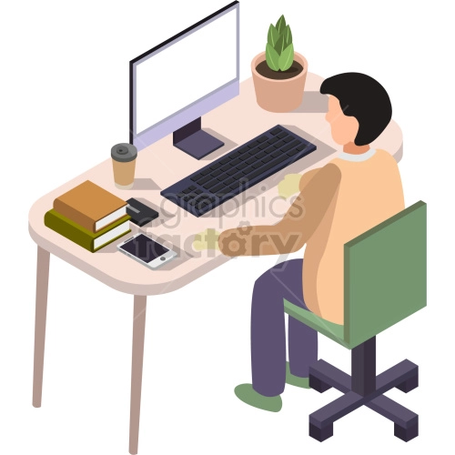 remote home office vector clipart
