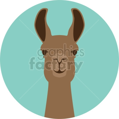 lama with circle background vector clipart