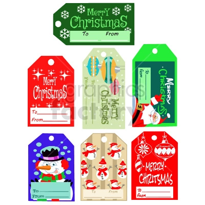 printable christmas gift name tag set vector clipart