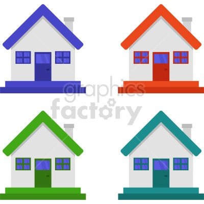 bundle of flat icon style homes