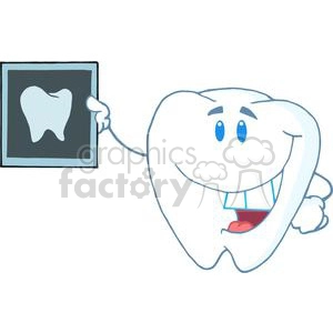 2959-Smiling-Tooth-Cartoon-Character-With-X-ray-Picture
