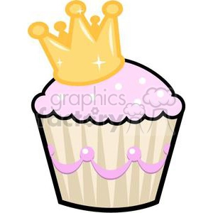 pink cupcake with a crown