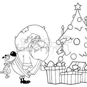 Dog-Biting-A-Santa-Claus-Under-A-Christmas-Tree
