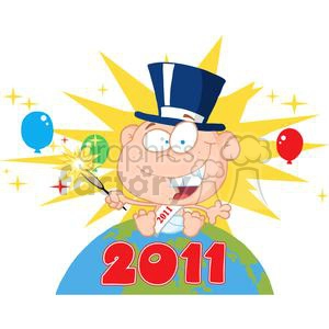 3829-New-Year-Baby-With-Fireworks-And-Balloons-Above-The-Globe