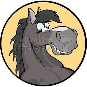 happy cartoon horse head