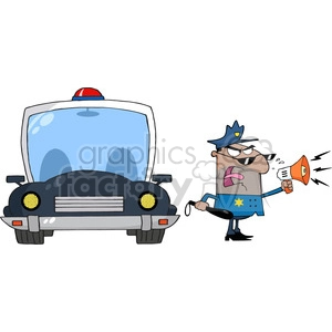 cartoon police and car