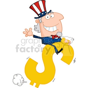 102519-Cartoon-Clipart-Uncle-Sam-Riding-On-A-Dollar-Symbol