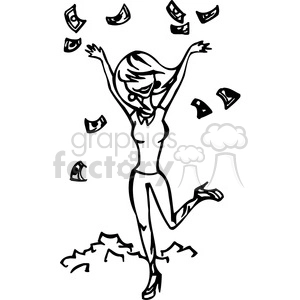 women throwing money in the air