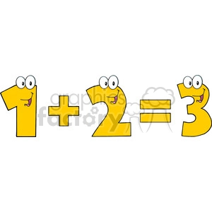 5044-Clipart-Illustration-of-Number-1-Plus-Number-2-Equals-Number-3