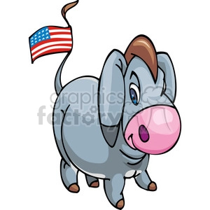Democrat donkey with an American flag on its tail