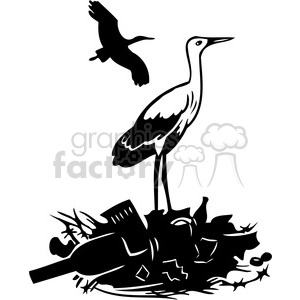 The clipart image depicts a black and white illustration of pollution on Earth, with birds flying around. The overall message of the image seems to be about the impact of pollution and garbage on the environment and the need to recycle to protect the planet.
