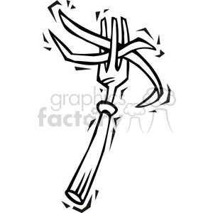 black and white image of a fork