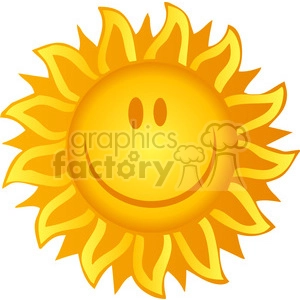 12890 RF Clipart Illustration Smiling Sun